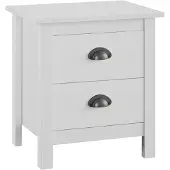 vidaXL Nachtkastje Hill 46x35x49,5 cm massief grenenhout wit