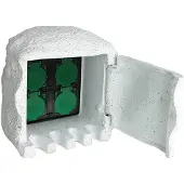vidaXL 4 prises de jardin étanches Résine Blanc40589