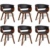 vidaXL Eetkamerstoel met houten frame kunstleer 6 st online kopen