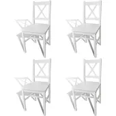 vidaXL Eetkamerstoelen hout wit 4 st online kopen