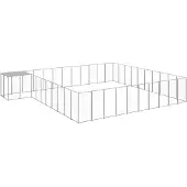 vidaXL Hondenkennel 31,46 m² staal zilverkleurig