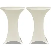 vidaXL Statafelhoes Stretch Ø70cm Crème (2 stuks)