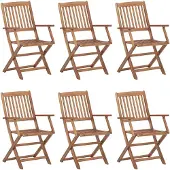 vidaXL Tuinstoelen 6 st inklapbaar massief acaciahout