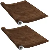 vidaXL Deurfolies zelfklevend 2 st 210x90 cm PVC donkereikenkleurig