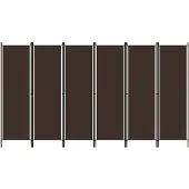 vidaXL Kamerscherm met 6 panelen 300x180 cm bruin