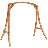 vidaXL Schommelframe massief gebogen hout met teakafwerking