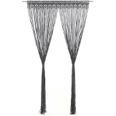 vidaXL Gordijn macramé 140x240 cm katoen antraciet