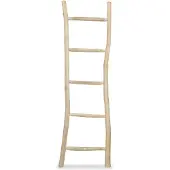vidaXL Handdoekenladder met 5 sporten 45x150 cm teakhout
