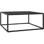 vidaXL Salontafel zwart met zwart glas, 80x80x35 cm