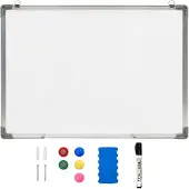 vidaXL Whiteboard magnetisch 90x60 cm staal wit