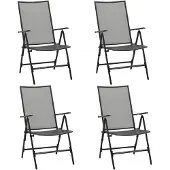 vidaXL Opklapbare stoelen van gaas, 4 stuks, staal, antraciet