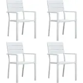 vidaXL Tuinstoelen 4 st hout-look HDPE wit