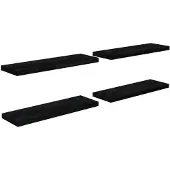 vidaXL Wandschappen zwevend 4 st 80x23,5x3,8 cm MDF hoogglans zwart