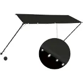 vidaXL Luifel uittrekbaar met LED 300x150 cm antraciet