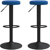 vidaXL Barkrukken 2 st fluweel blauw