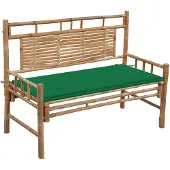 vidaXL Tuinbank met kussen, 120 cm, bamboe
