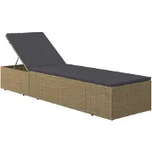 vidaXL Ligbed poly rattan bruin en donkergrijs
