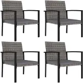 vidaXL Tuinstoelen, 4 stuks, polyrotan, grijs
