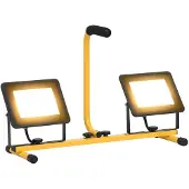 vidaXL LED-flitser met handgreep, 2x50W, warm wit licht