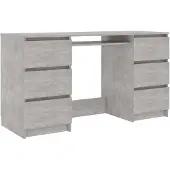 vidaXL Schrijftafel 140x50x77 cm bewerkt hout betongrijs