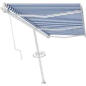 vidaXL Luifel vrijstaand automatisch 600x300 cm blauw en wit