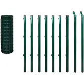 vidaXL Eurohek 10x1,0 m staal groen