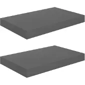 vidaXL Wandschappen zwevend 2 st 40x23,5x3,8 cm MDF hoogglans grijs