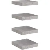 vidaXL Wandschappen 4 st zwevend 23x23,5x3,8 cm MDF betongrijs
