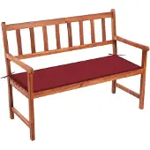 vidaXL Tuinbank met kussen 120 cm massief acaciahout
