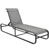 vidaXL Ligbed aluminium en textileen