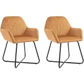 vidaXL Eetkamerstoelen 2 st fluweel crèmekleurig