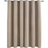 vidaXL Gordijn verduisterend met metalen ringen 290x245 cm beige