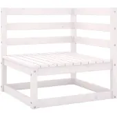 vidaXL Tuinhoekbank massief grenenhout wit