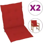 vidaXL Tuinstoel kussens 2 st Rood 100 x 50 x 3 cm