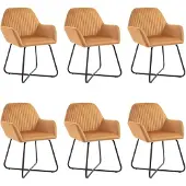 vidaXL Eetkamerstoelen 6 st fluweel crèmekleurig