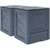 vidaXL Compostbakken 2 st 520 L 60x60x73 cm grijs