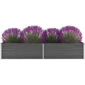 vidaXL Plantenbak verhoogd 240x80x45 cm gegalvaniseerd staal grijs