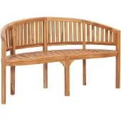 vidaXL Bananenbank 151 cm massief teakhout