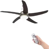vidaXL Plafondventilator met lamp 128 cm bruin