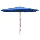vidaXL Parasol met houten paal 350 cm blauw