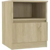 vidaXL Nachtkastje 40x40x50 cm bewerkt hout sonoma eikenkleurig