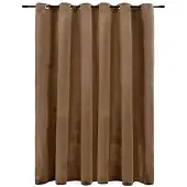 vidaXL Gordijn verduisterend met ringen 290x245 cm fluweel beige