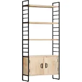 vidaXL Boekenkast met 4 schappen 80x30x180 cm massief mangohout