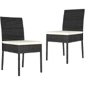 vidaXL Tuinstoelen, 2 stuks, polyrotan, zwart