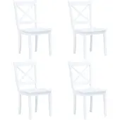 vidaXL Eetkamerstoelen 4 st massief rubberwood wit