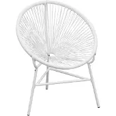 vidaXL Tuinmaanstoel poly rattan wit