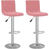 vidaXL Barkrukken 2 st fluweel roze