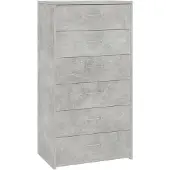 vidaXL Dressoir met 6 lades 50x34x96 cm bewerkt hout betongrijs