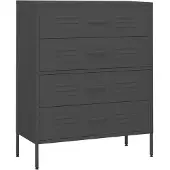 vidaXL Kommode, antraciet, 80x35x101,5 cm, staal
