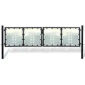 vidaXL Zwarte enkele deur schuttingpoort 300x100 cm